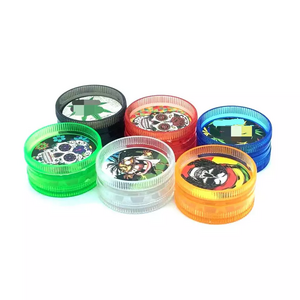 JUJI 2022 China wholesale crusher free sample private label custom 30mm portable small mini plastic herb grinder