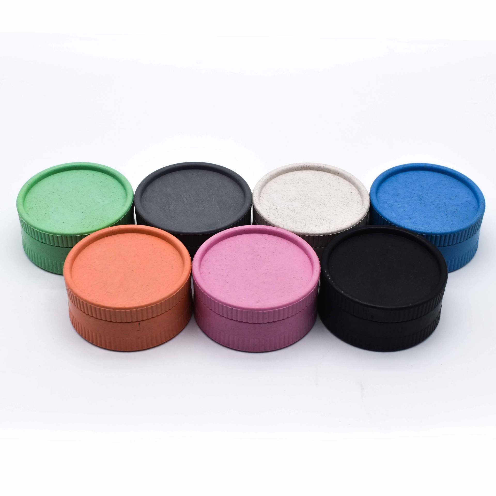 JUJI Wholesale Custom High Quality Eco Friendly 55mm-2layers Tobacco Grinder Biodegradable Herb Grinder with Display Box