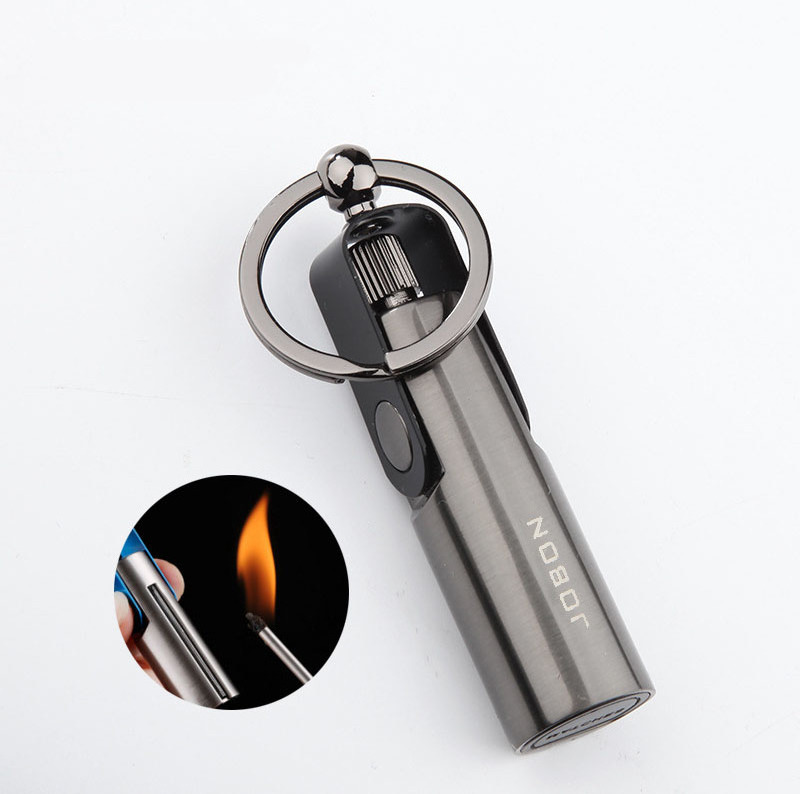 JUJI Wholesale Portable Customized Smoking Accessories Metal Kerosene Cigarette Oil Matchstick Flint Lighter With Keychain