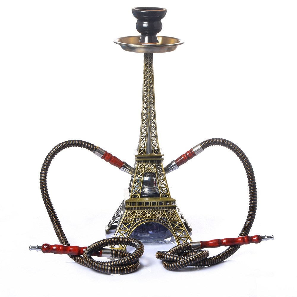 JUJI 2023 New Custom Logo Manufacturers Stock Hookah Eiffel Tower Set Accessories Pipe Hookah Shisha Hubbly Bubbly Hookah Chicha