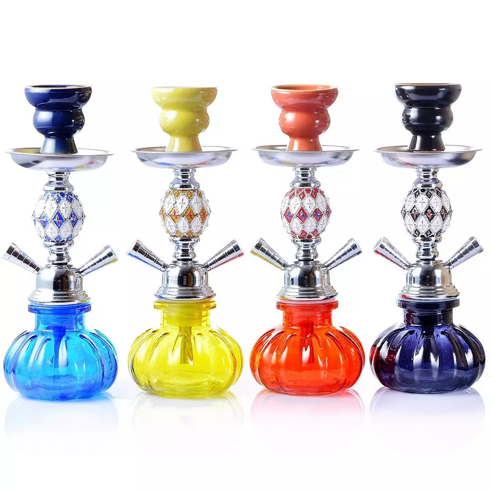 2022 Top sale double Hose Hookah Shisha Ceramic Bowl Tongs Complete Traditional Home Hookah Set