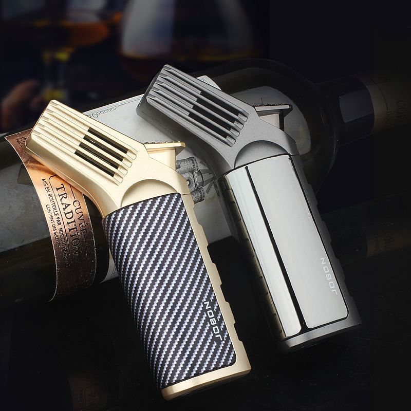 2022 Cigar Blow Torch Gun BBQ Kitchen Smoke Metal Big Wholesale Cigarette Customized Jet Flame Butane Gas Lighter Custom Logo