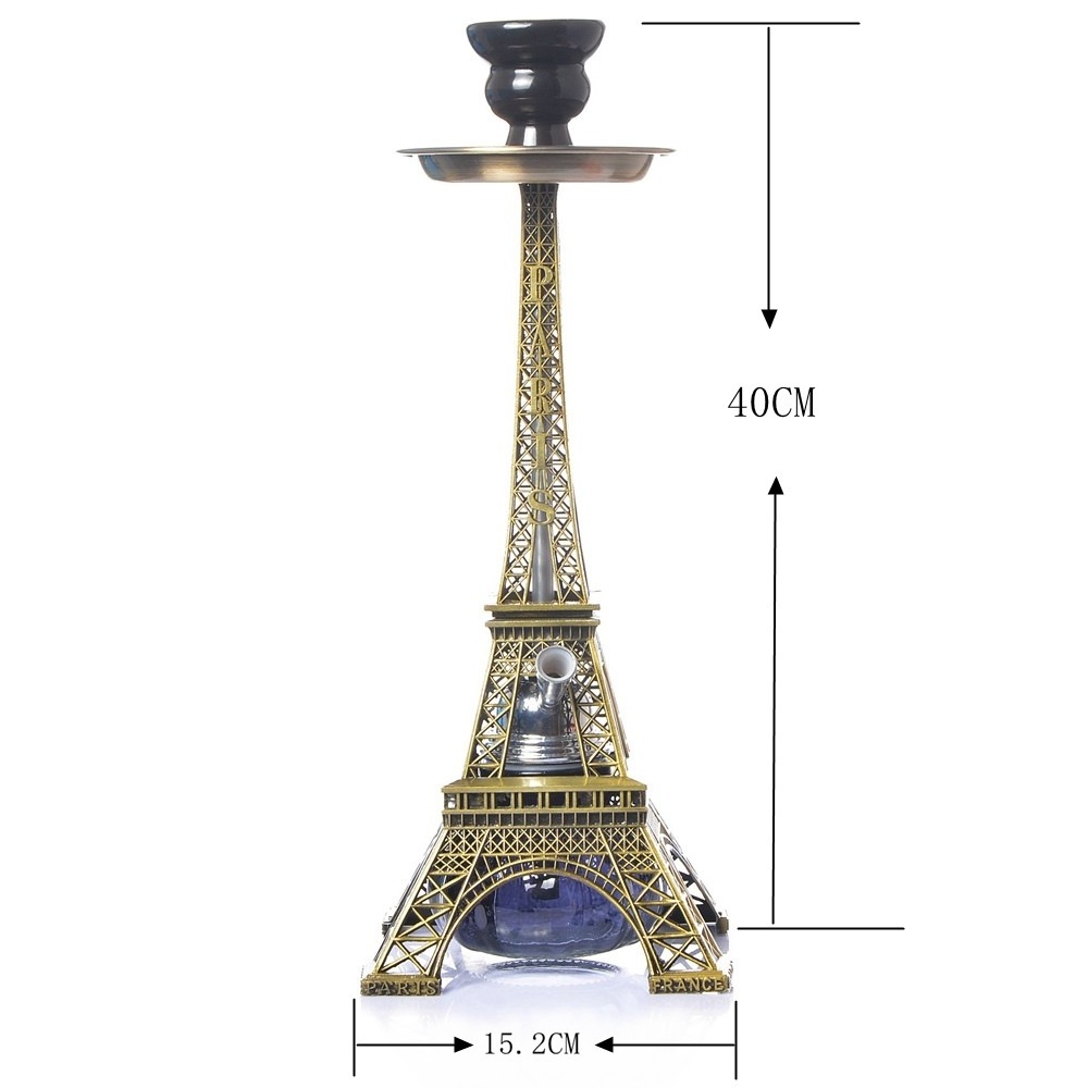 JUJI 2023 New Custom Logo Manufacturers Stock Hookah Eiffel Tower Set Accessories Pipe Hookah Shisha Hubbly Bubbly Hookah Chicha