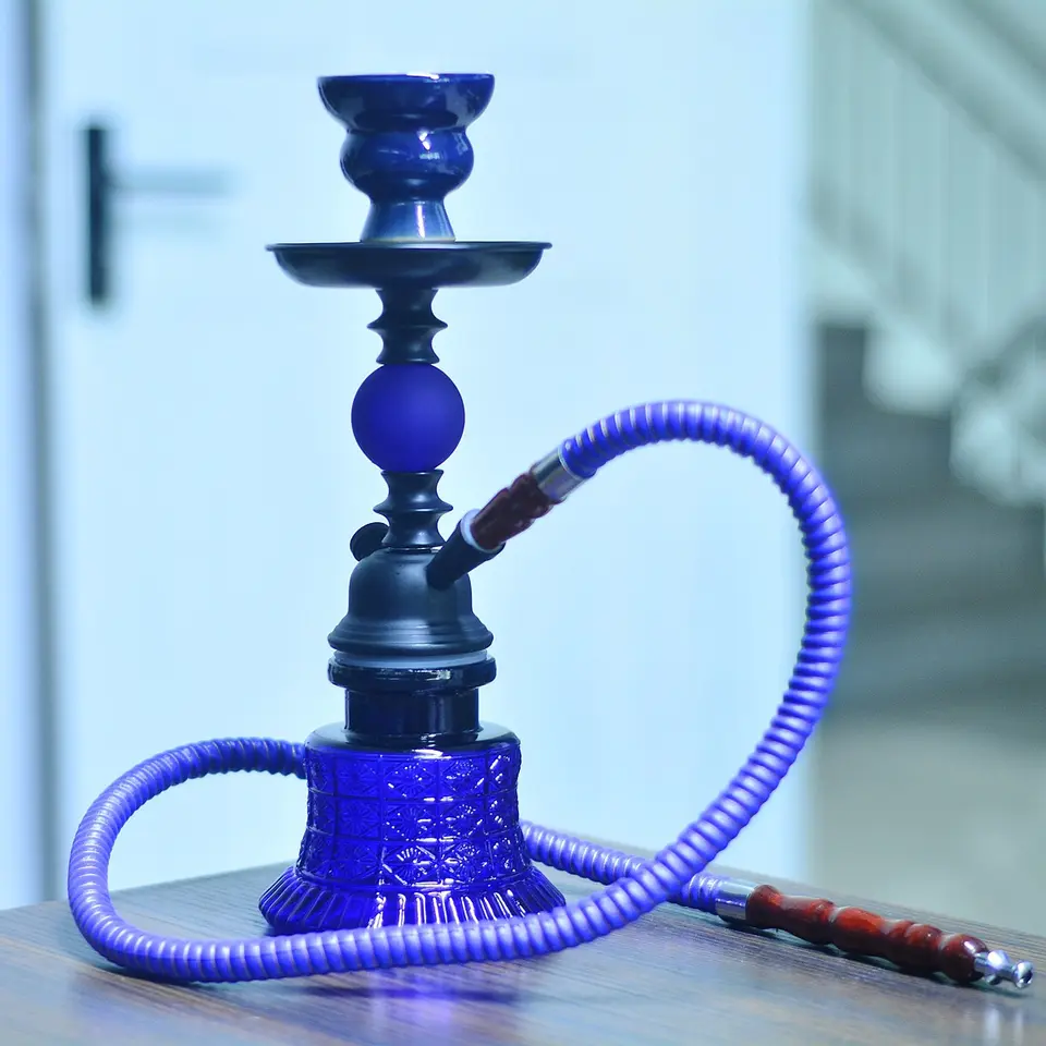 Juji 2023 New Hookah Set Arabic Single Pipe Portable Blue Hookah Premium Hookah 1 Hose Set Smoking Accessories