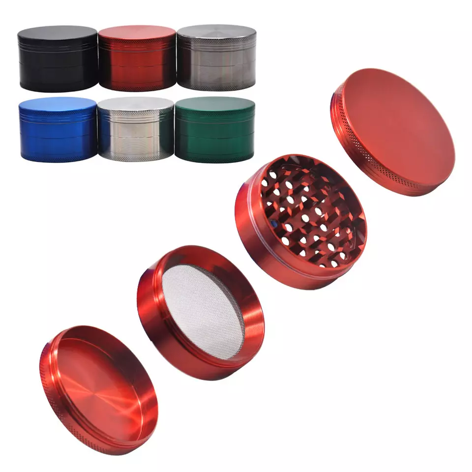 Yiwu JUJI Customized 40mm/50mm/55mm/63mm Zinc Alloy Herb Grinder Manual Tobacco Grinder