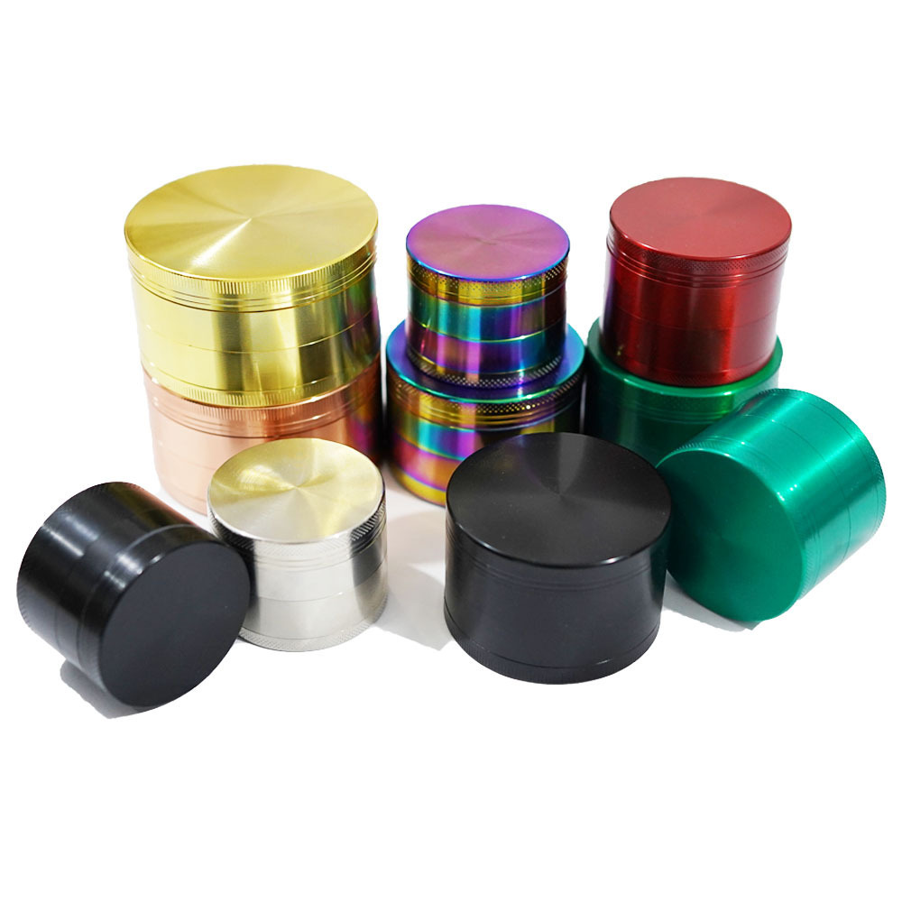 Juji Factory Wholesale China Factory Price 50mm/55mm/63mm Aluminium Zinc Herb Grinder Custom Logo Metal Herb Grinder