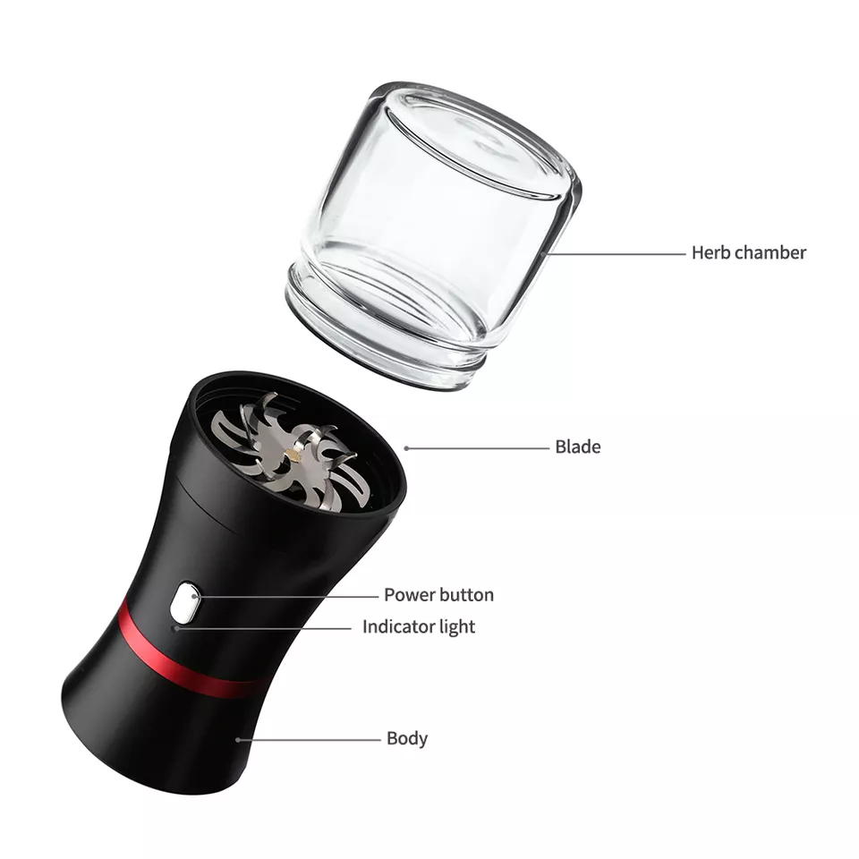 JUJI OEM Premium Auto Grinders Vapor Electric Herb Grinder 1100mAh Battery Tobacco Crusher With Child Lock Protection