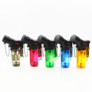 JUJI New Design Wholesale Torch Lighter Portable Cheap Plastic Refillable Gas Lighter Smoking Accessories