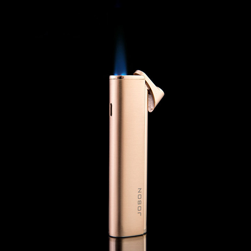 JUJI Metal Jet Blue Single Flame Butane Gas Refillable Cigar Cigarette Windproof Lighter Custom Logo Wholesale Bulk