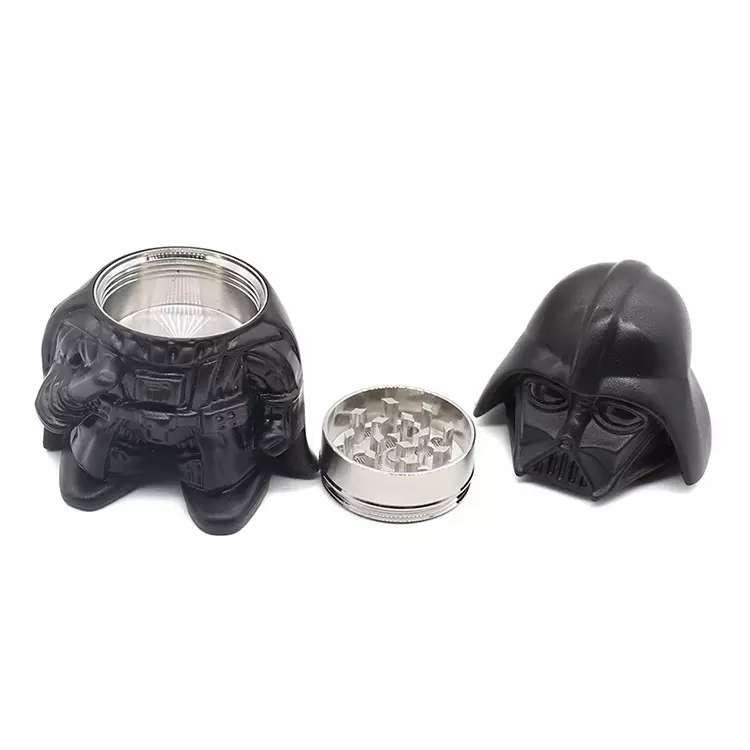 JUJI Wholesale New Creative Design Wars Star Black Knight 64mm 3 Parts Zinc Alloy Metal Tobacco Herb Grinder Smoking Accessories