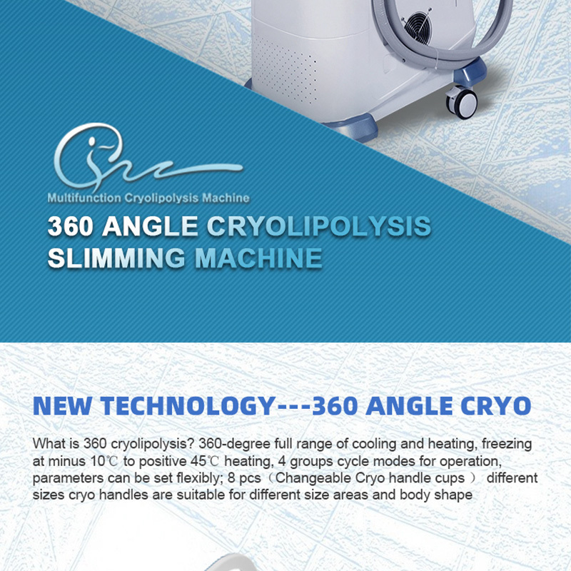 5 handles Cryo 360 Fat Freezing Cavitation Therapy vacuum cavitation system Cryo Slimming Machine Fat Freezing