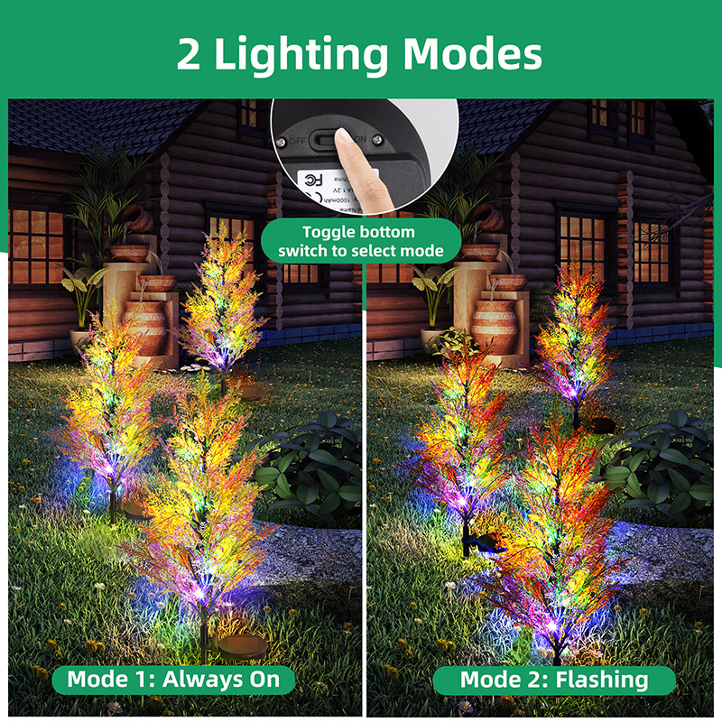 2024 Waterproof Solar Christmas Decoration Tree Light  IP65 Outdoor Tree  12 PCS LED Lamp 1000mAh Battery Outdoor Solar Lamp