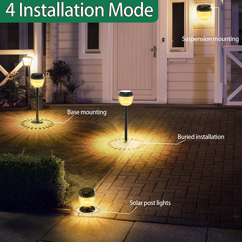 2024 New Solar Pathway Lights IP65 Waterproof 4 in 1 Solar Lights Outdoor Garden for Lawn Patio Yard Walkway with 1000mAh