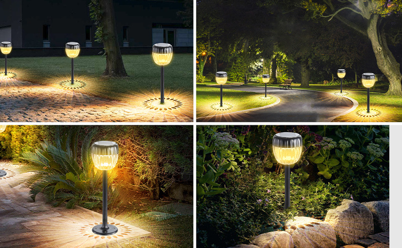 2024 New Solar Pathway Lights IP65 Waterproof 4 in 1 Solar Lights Outdoor Garden for Lawn Patio Yard Walkway with 1000mAh