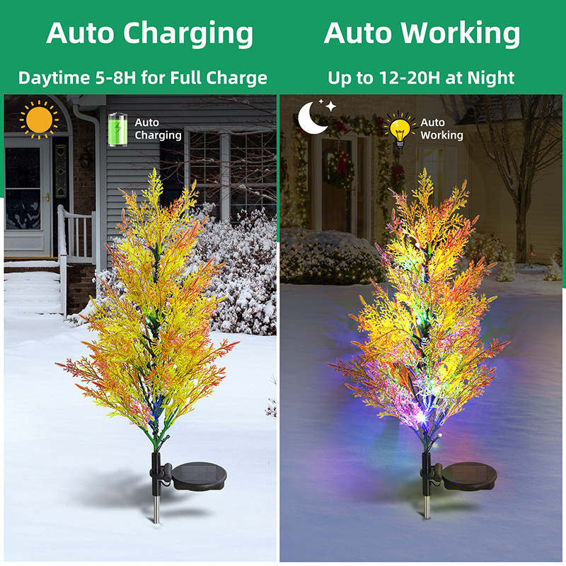 Solar Lights Outdoor Garden Christmas Decoration Tree Light IP65 Waterproof Cypress Tree Outdoor Solar Lamp 1000mAh Battery