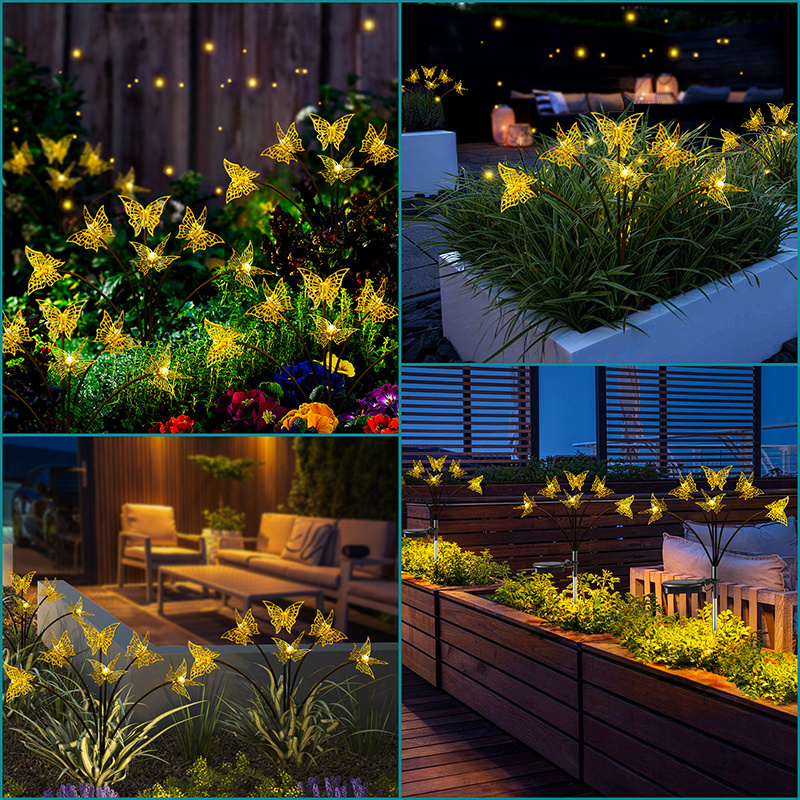 Source Factory 2024 Solar Butterfly Lights,1000mAh AA battery  Up to 12H Outdoor Solar Lamp for Flowerbed Decoration Landscape