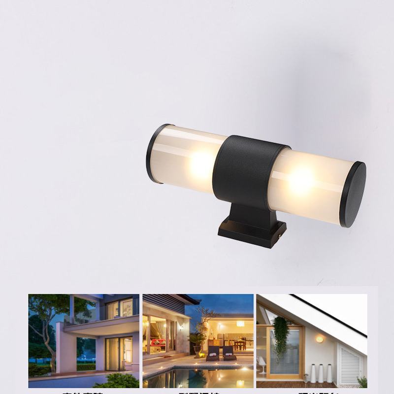 Landscape outdoor porch wall light with single 12w double 24w glass cover wall sconce wall lamp with AC110V AC240V