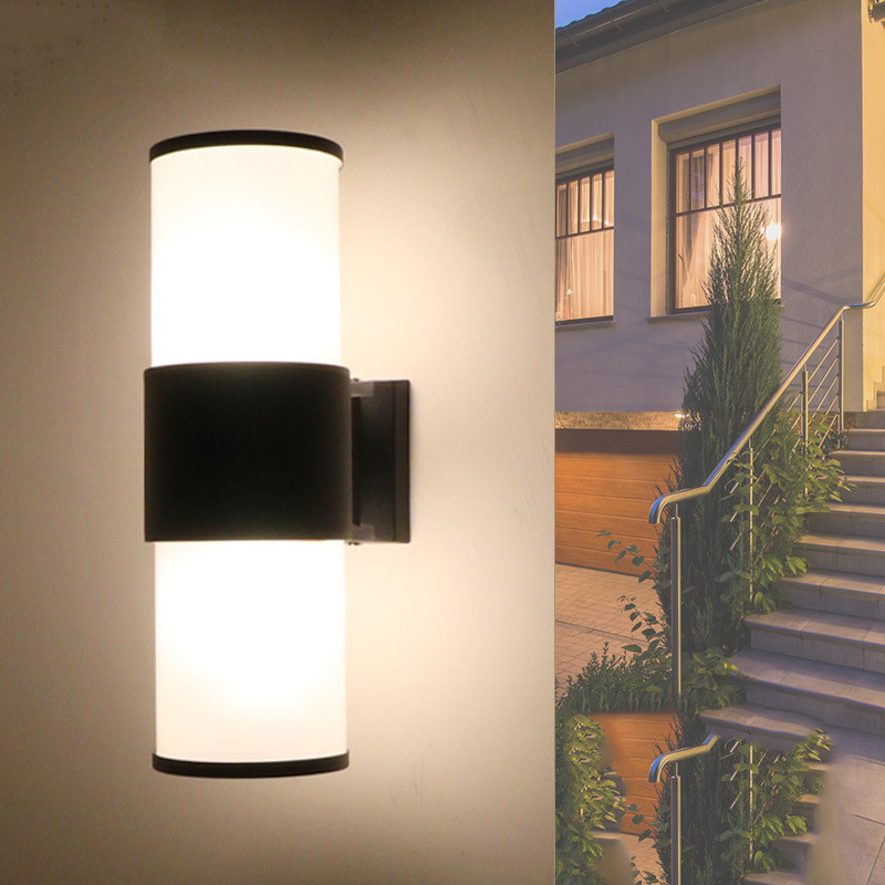 Landscape outdoor porch wall light with single 12w double 24w glass cover wall sconce wall lamp with AC110V AC240V