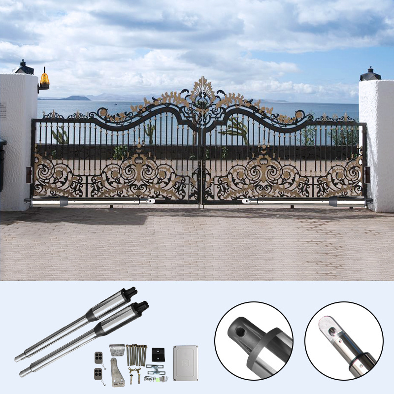 400KGS automatic gate motor dual swing gate opener with solar panels