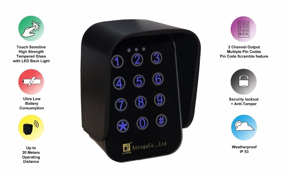 high quality security wireless smart garage door keypad lock for home