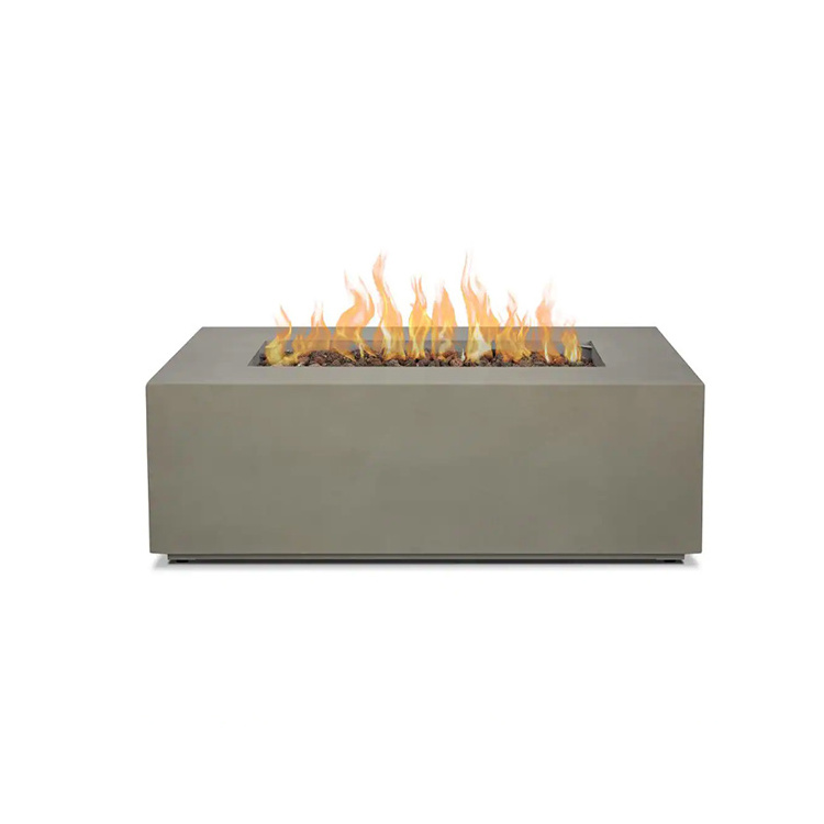 42 inches Outdoor rectangular concrete gas fire pit table