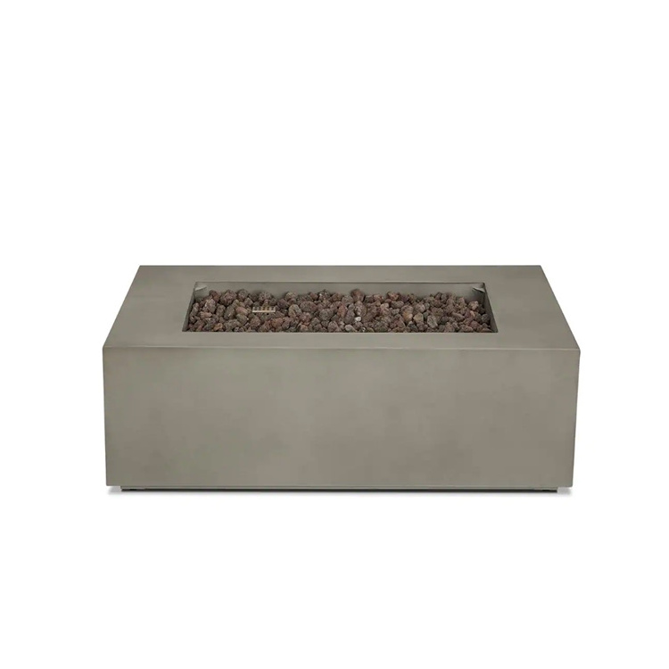 42 inches Outdoor rectangular concrete gas fire pit table