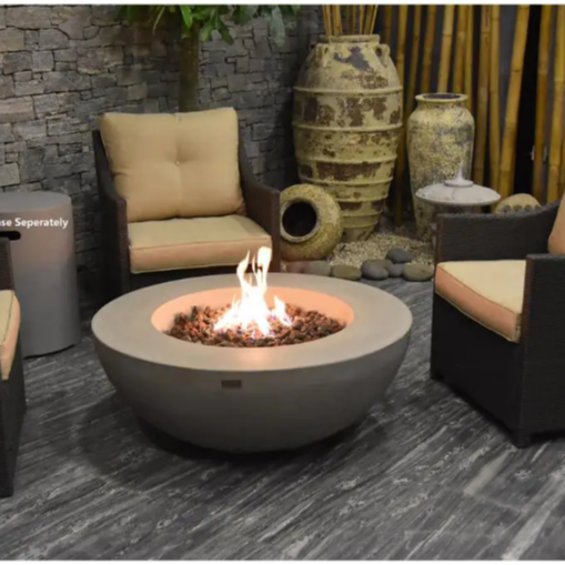 concrete contemporary outdoor fire pit table gas hemisphere fire pit