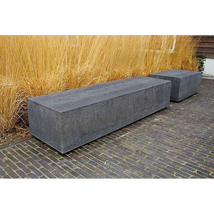 GRC Precast Concrete Grey Color Bench Garden Furniture Seating