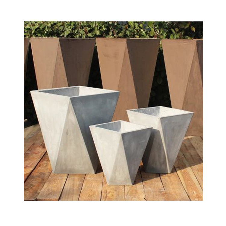 Simplism Style Matte Modern Indoor Outdoor Cement Large Planters Garden Decoration Concrete Flower Pots