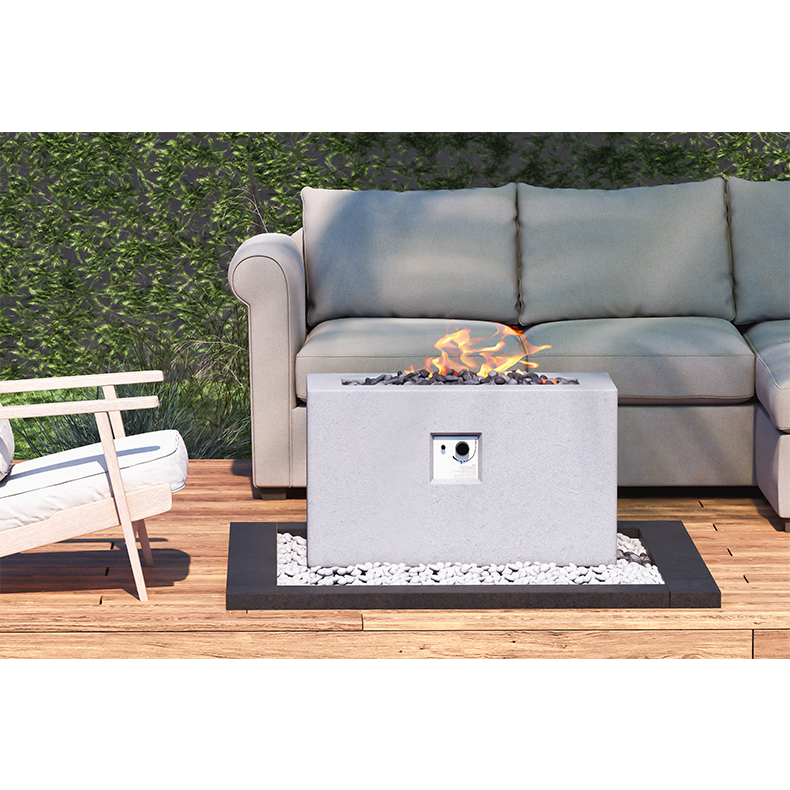 outdoor furniture garden set natural gas propane fire place table grey fire pit