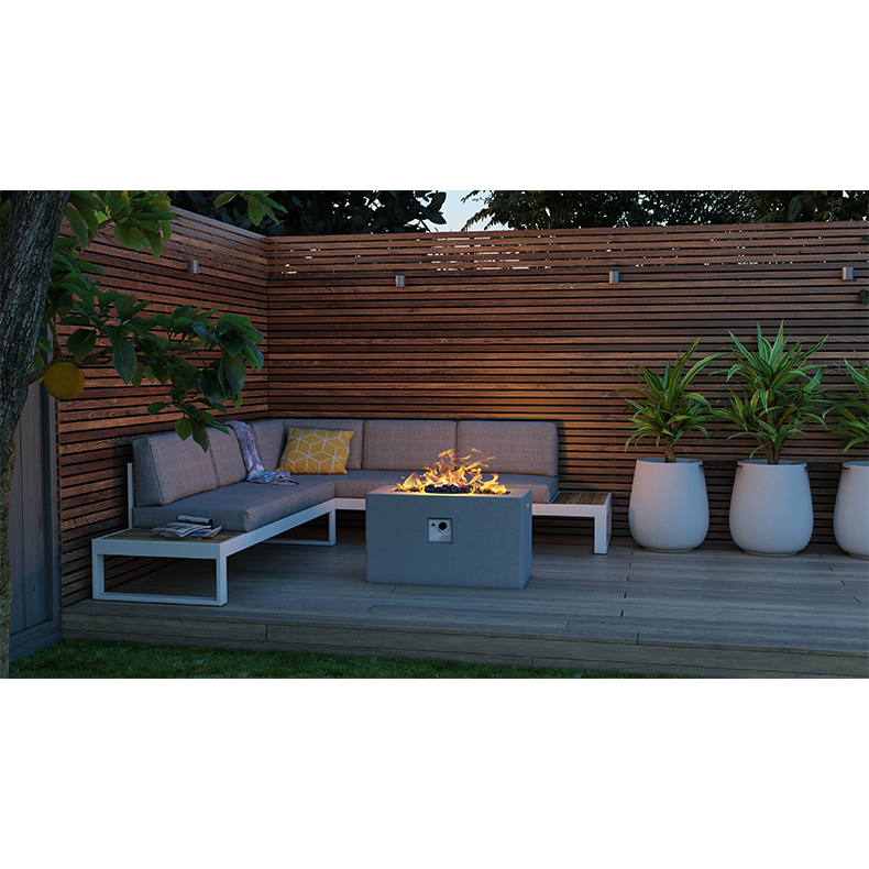 outdoor furniture garden set natural gas propane fire place table grey fire pit