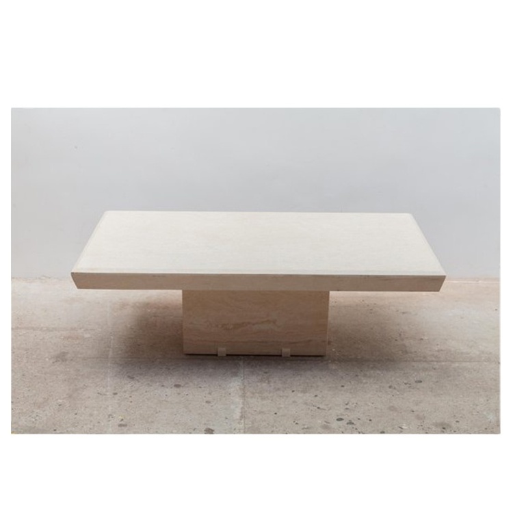 home and outdoor Extremely simple white cement concrete coffee table