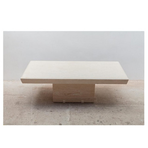 home and outdoor Extremely simple white cement concrete coffee table