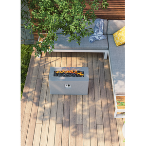 outdoor furniture garden set natural gas propane fire place table grey fire pit