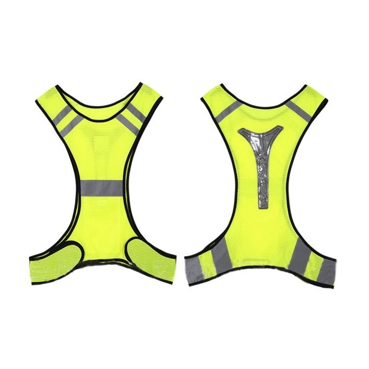 Hi Vis Reflective Road Safety T Shirt Men Yellow Orange Strap Logo Glory Color Tape Feature Reflective Led Vest