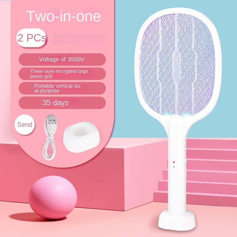 Rechargeable battery mosquito racket  electric mosquito killer fly swatter with USB input port