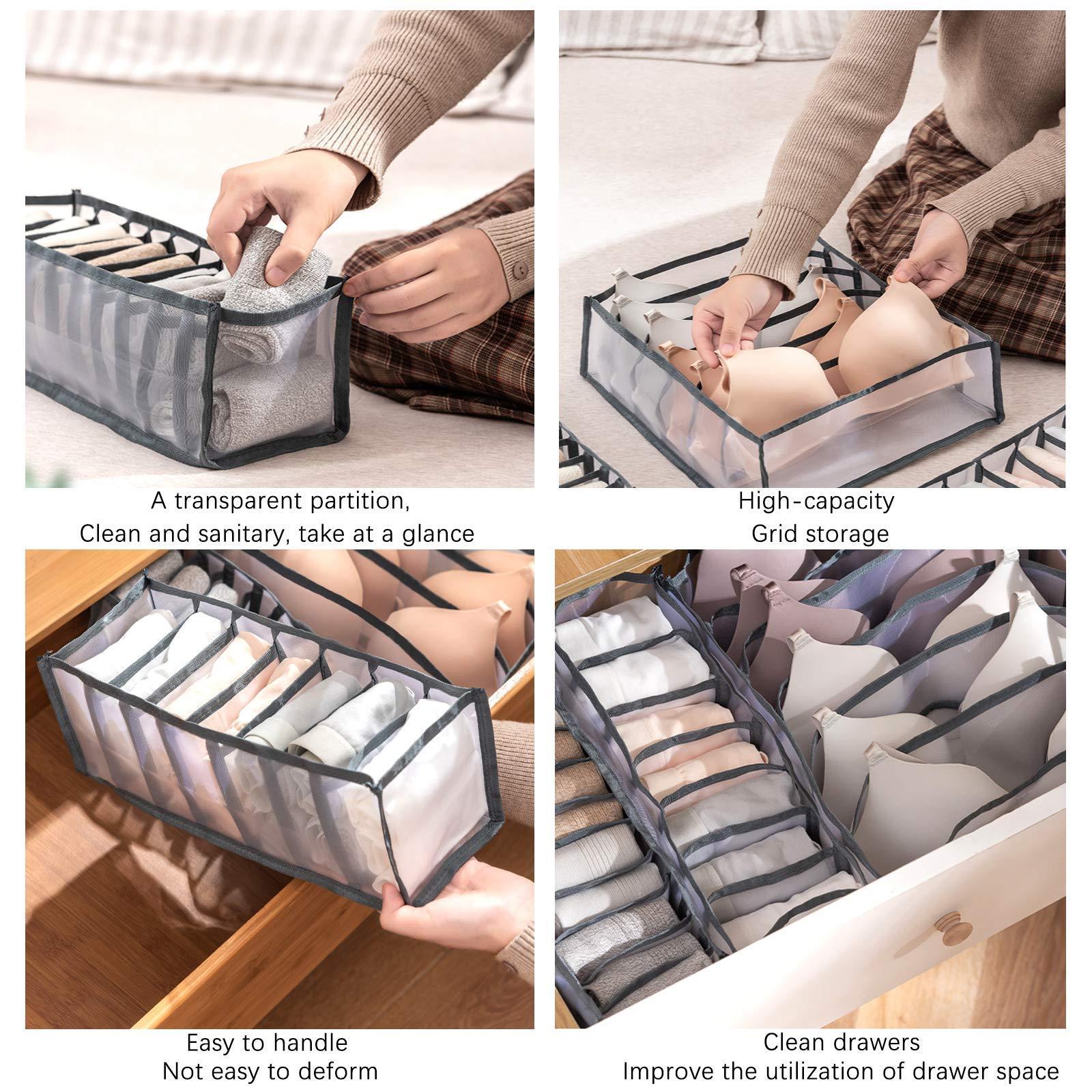 wholesale Foldable Storage Boxes Underwear Closet Drawer Divider Closet Organizer Storage Box For Ties Socks Bra Bedroom