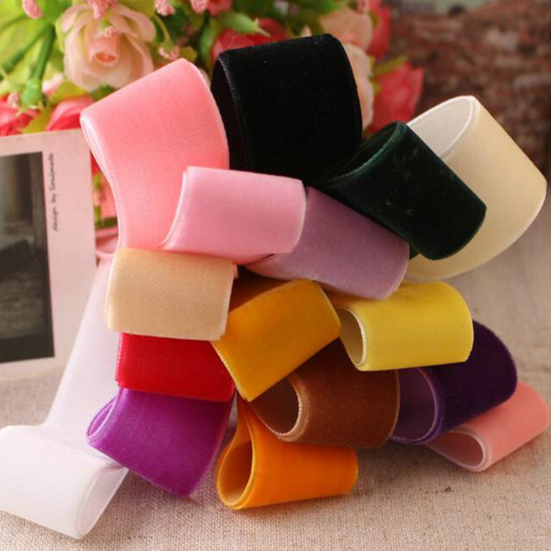 Wholesale good quality  3 mm-50 mm single face non stretch nylon velvet ribbon for garment accessories