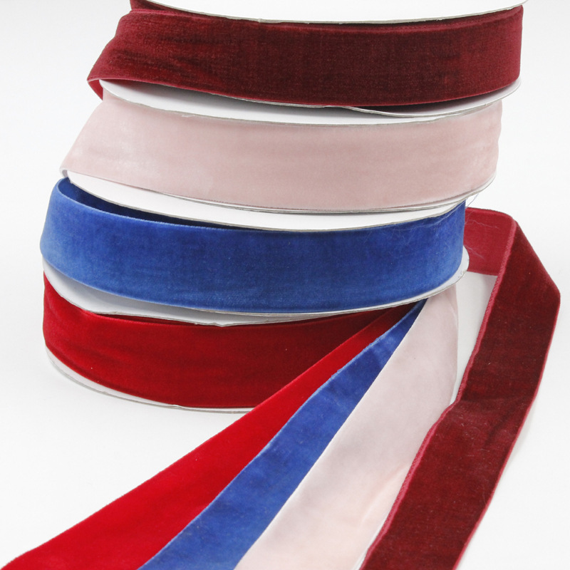 Wholesale good quality  3 mm-50 mm single face non stretch nylon velvet ribbon for garment accessories