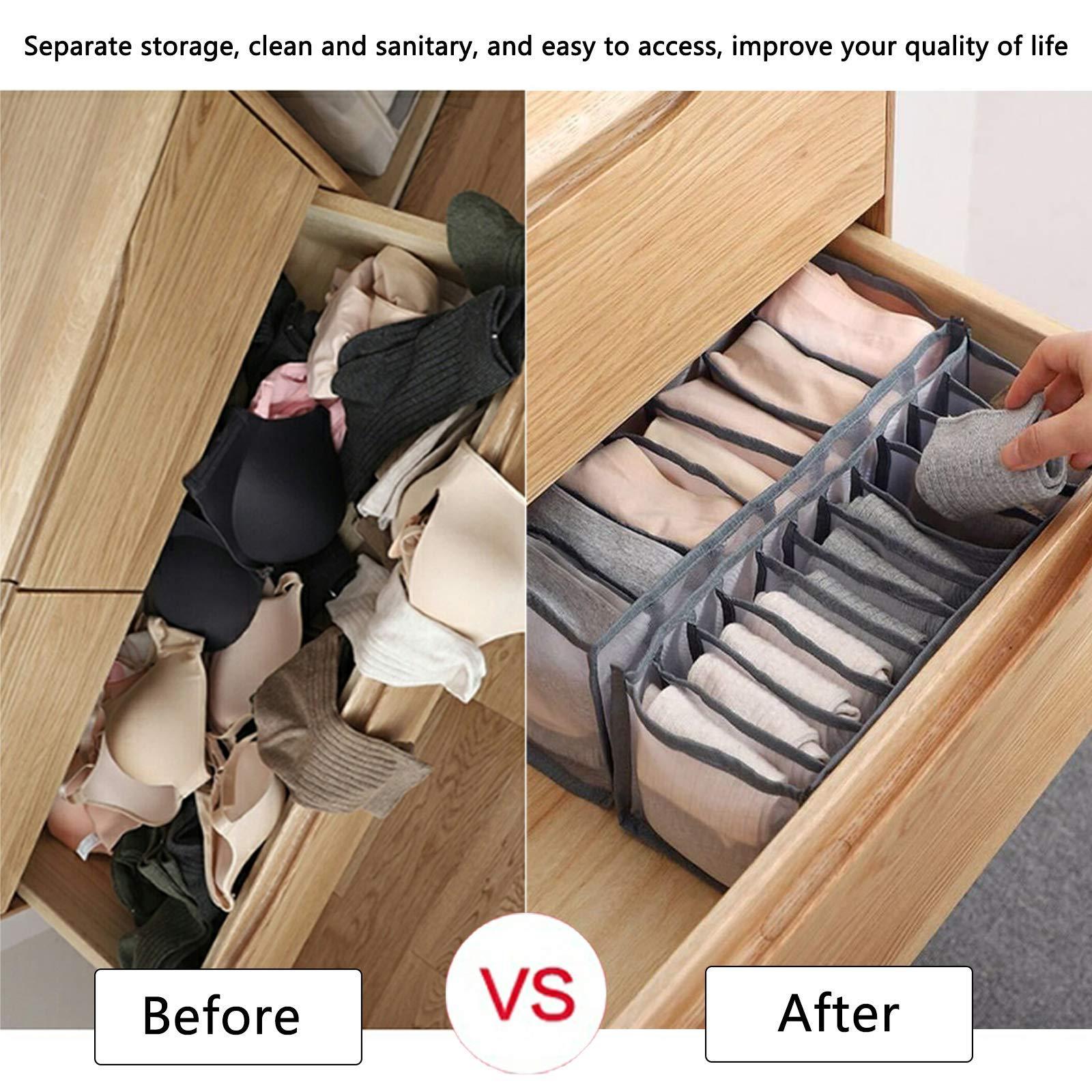 wholesale Foldable Storage Boxes Underwear Closet Drawer Divider Closet Organizer Storage Box For Ties Socks Bra Bedroom