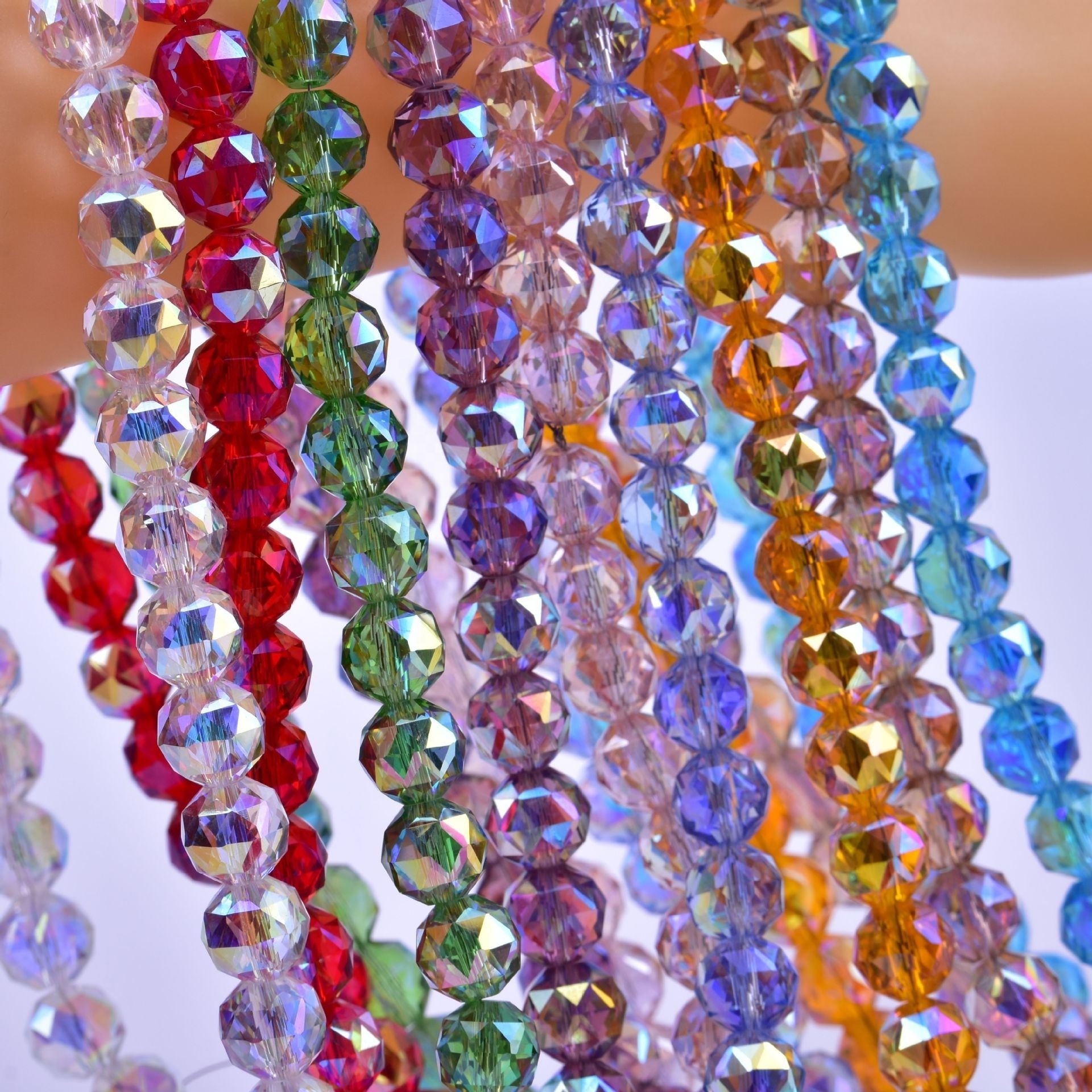 32 Faceted Colorful Round Glass Beads10mm Crystal Loose earth Beads For DIY bracelet Jewelry Making