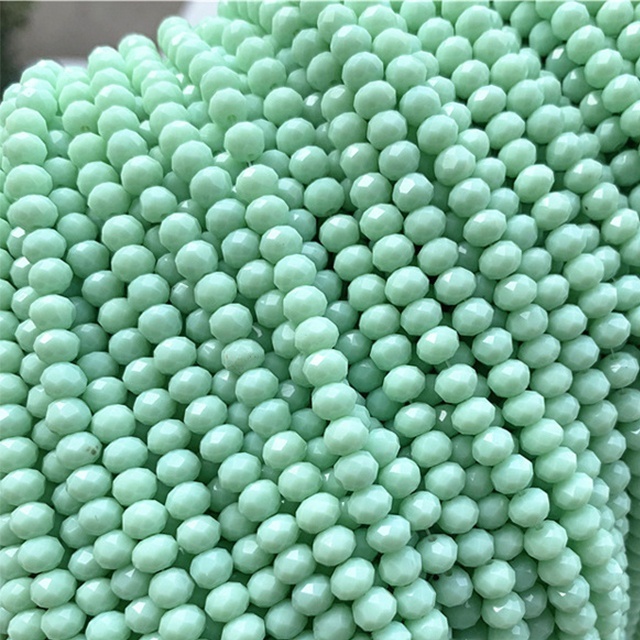 crystal beads factory faceted rondelle jade flat round loose beads for jewelry making