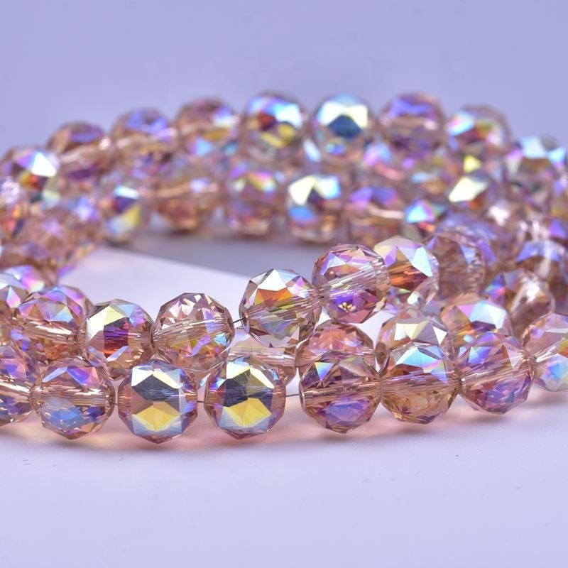 32 Faceted Colorful Round Glass Beads10mm Crystal Loose earth Beads For DIY bracelet Jewelry Making