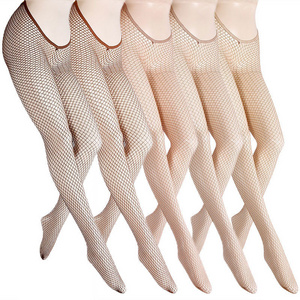 New Product Ideas 2023 Carnival Glitter Fishnet V Cut Stockings Multiple Skin Tights for Party