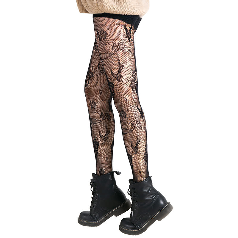 Hot Selling Thin Nylon Stockings Mature Women Floral Fishnet Suspender Pantyhose Transparent Thigh High Dress Knitted Techniques