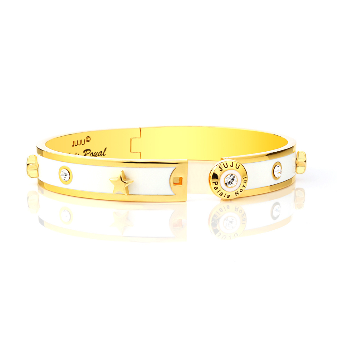 Saudi gold jewelry fashion colorful enamel wristband bracelet plated gold 18K bangle