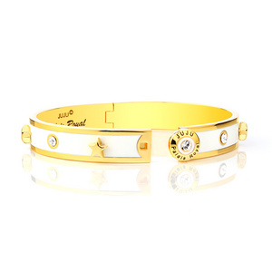 Saudi gold jewelry fashion colorful enamel wristband bracelet plated gold 18K bangle