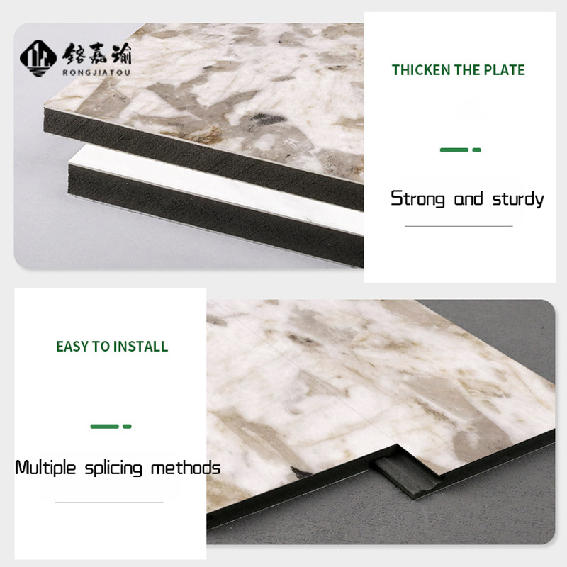 Bamboo fiber wood veneer carbon rock board board TV background wall marble rock board living room film and television wall