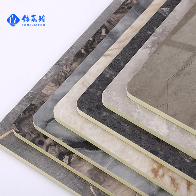 Bamboo fiber wood veneer carbon rock board board TV background wall marble rock board living room film and television wall