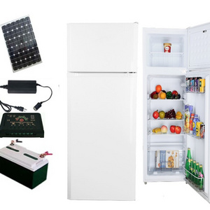 218L Solar Fridge High quality 12V/24V DC Portable double door Refrigerator